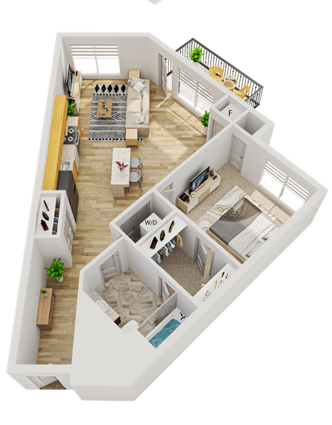 F Floor Plan at Wheaton 121, Wheaton